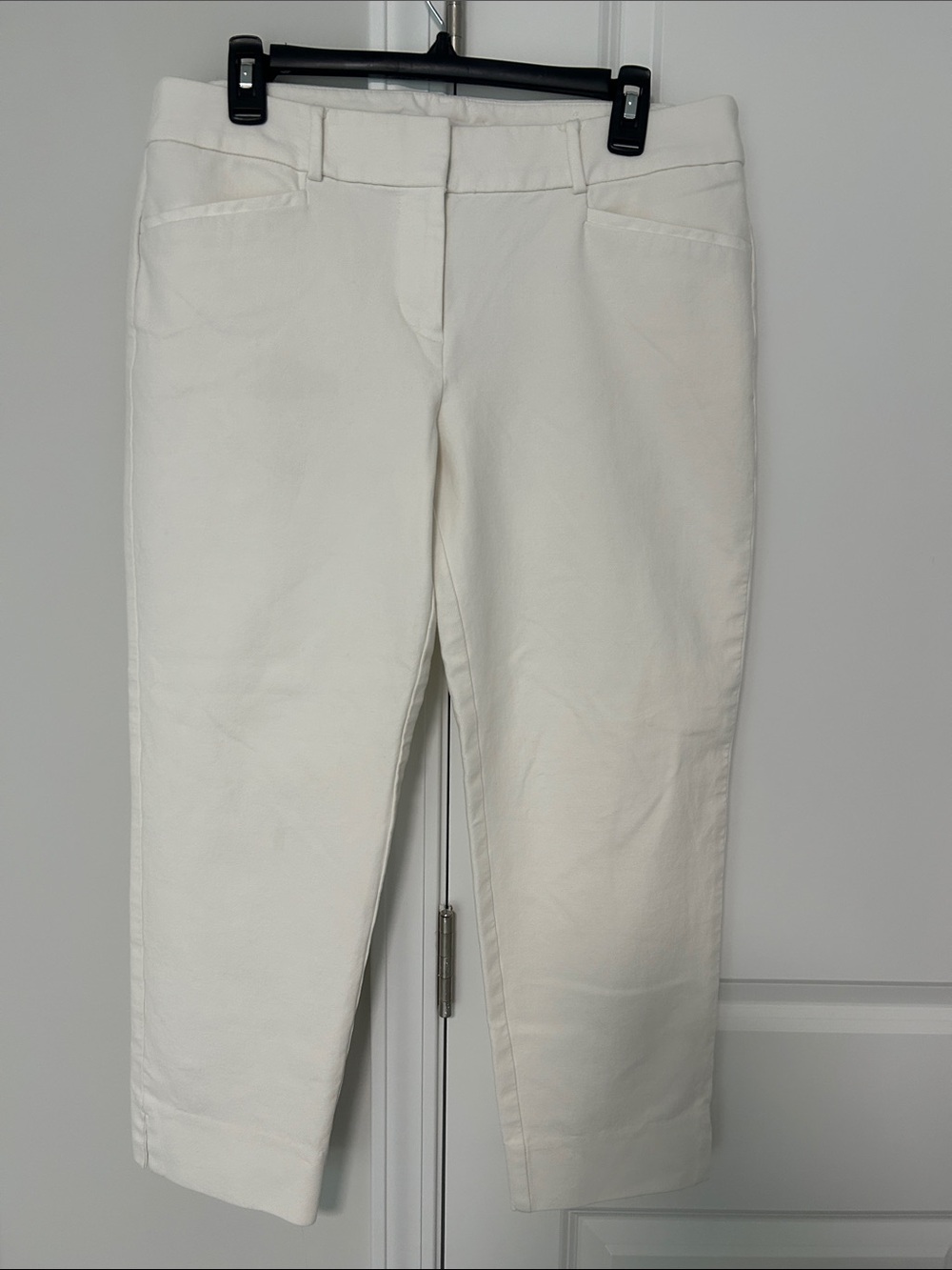 LOFT White Cropped Pants Straight-Leg Capris